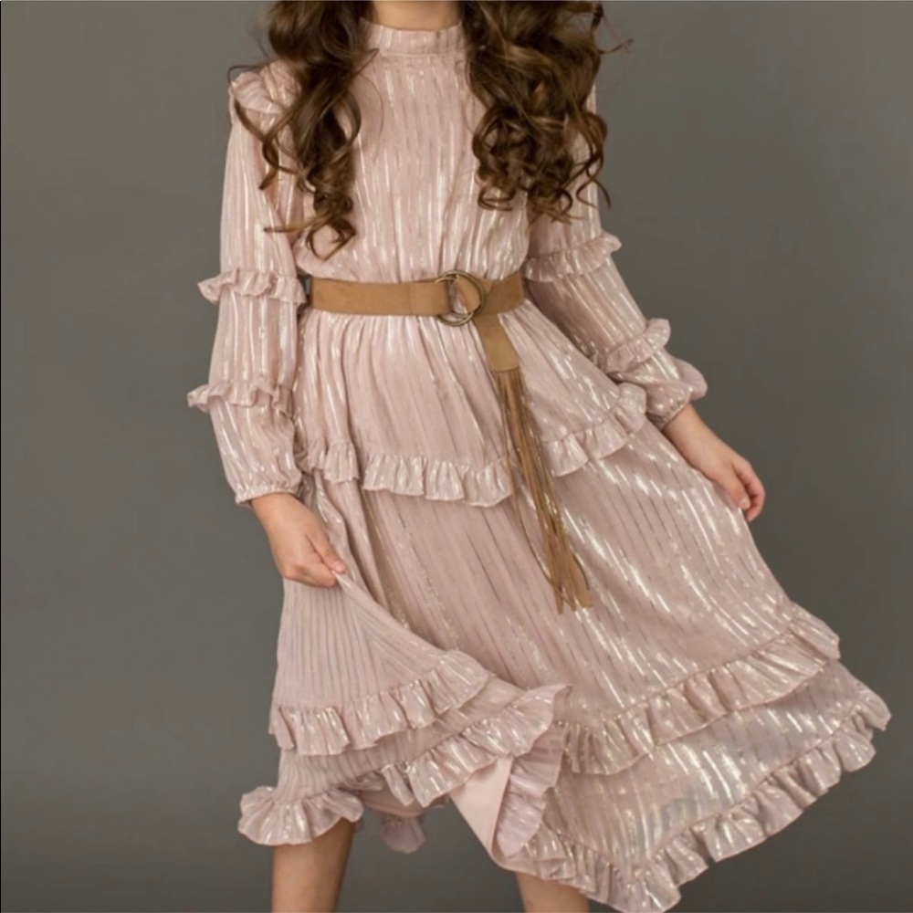 BRAND NEW Joyfolie girls Elodie dress in Pale Mauve Size 8